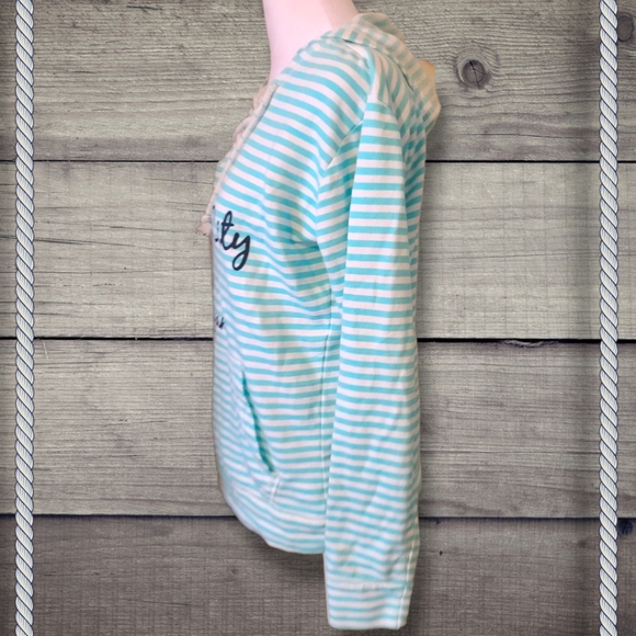 Vineyard Crew Traverse City Michigan Striped Nautical Hoodie Size Medium - Picture 4 of 8